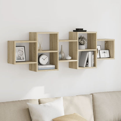 Scaffale a Parete Rovere Sonoma 129x18x42 cm in Truciolato | homemem39