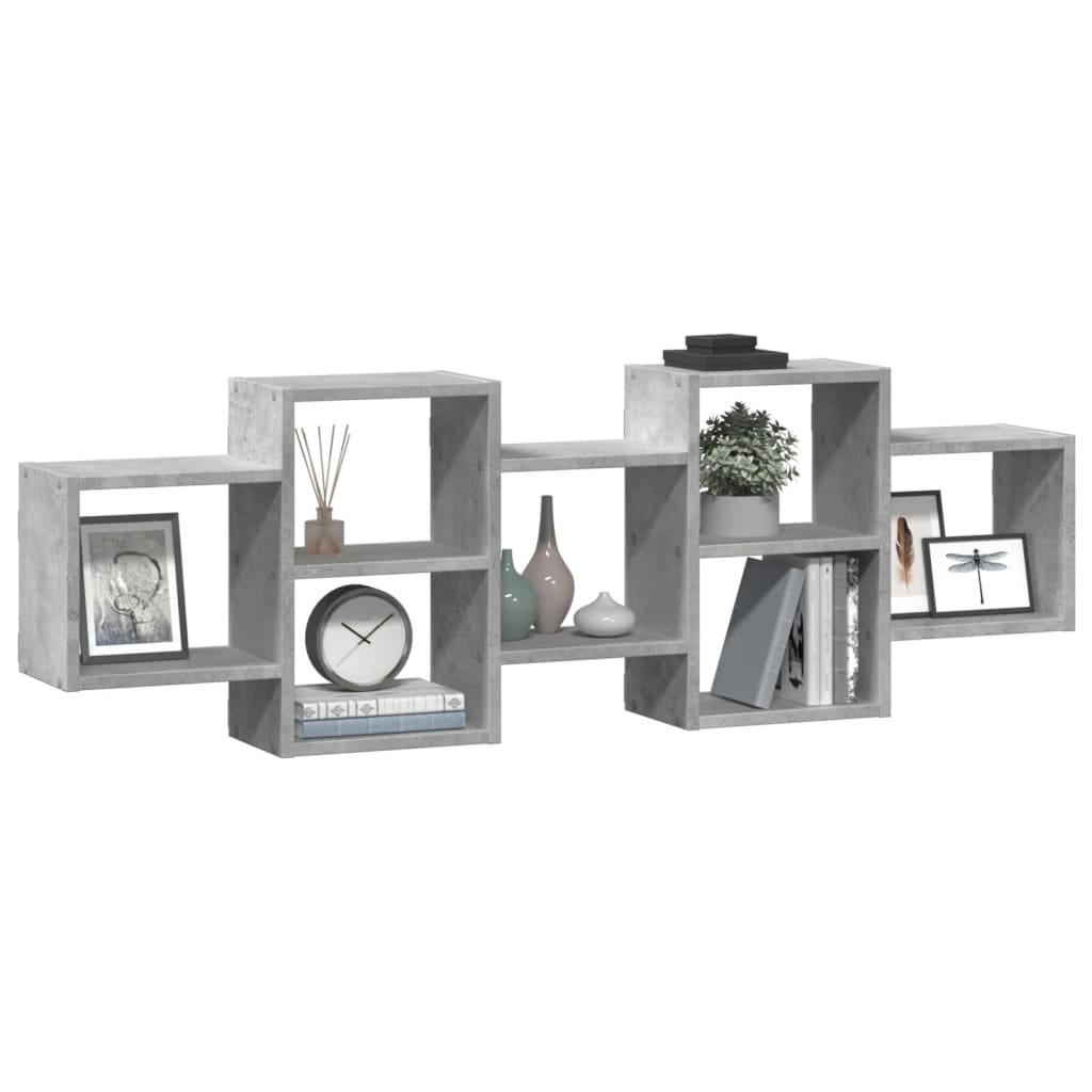 Scaffale a Muro Grigio Cemento 129x18x42 cm in Truciolato | homemem39