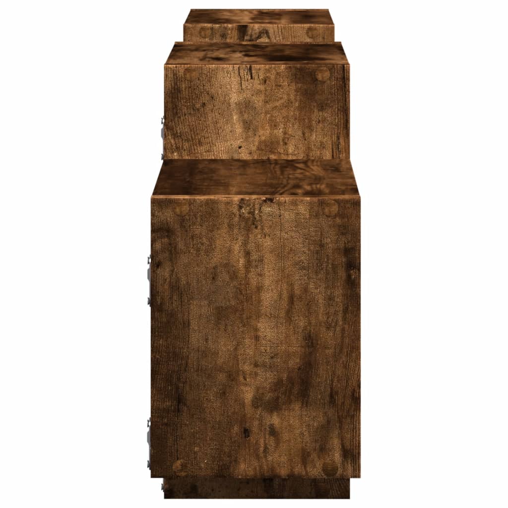 Mensola a Muro Rovere Fumo 129x18x42 cm in Truciolato