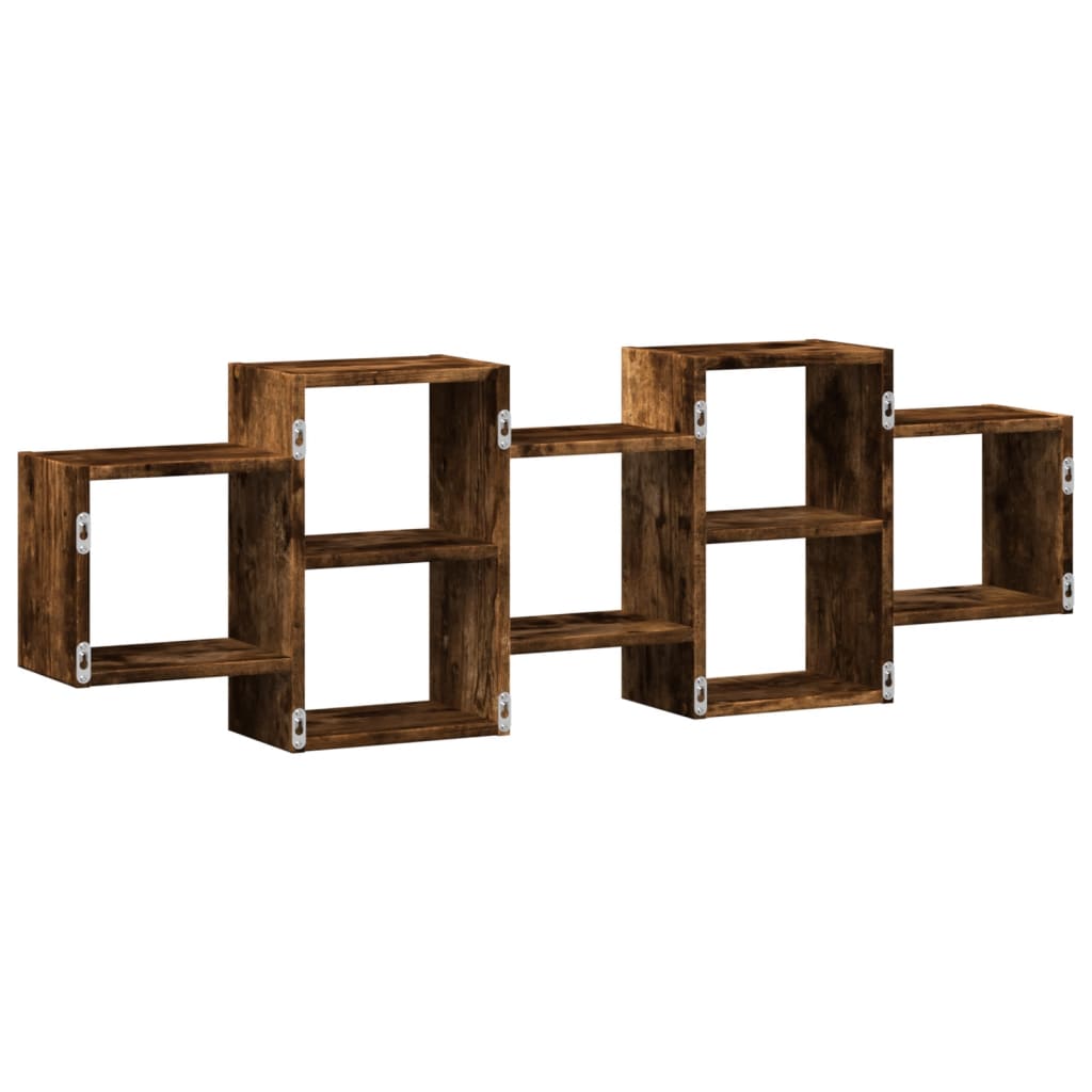 Mensola a Muro Rovere Fumo 129x18x42 cm in Truciolato | homemem39