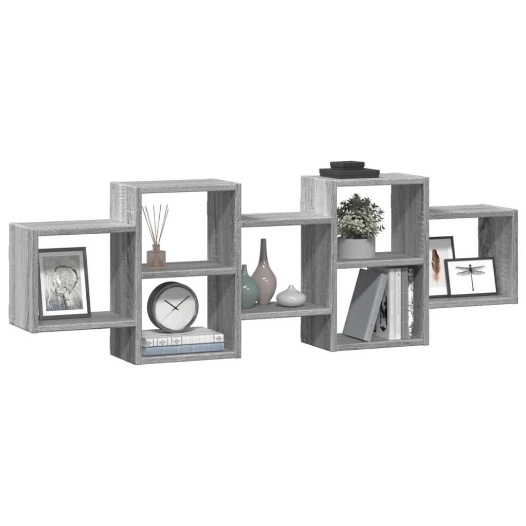 Mensola a Muro Grigio Sonoma 129x18x42 cm in Truciolato | homemem39