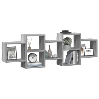 Mensola a Muro Grigio Sonoma 129x18x42 cm in Truciolato