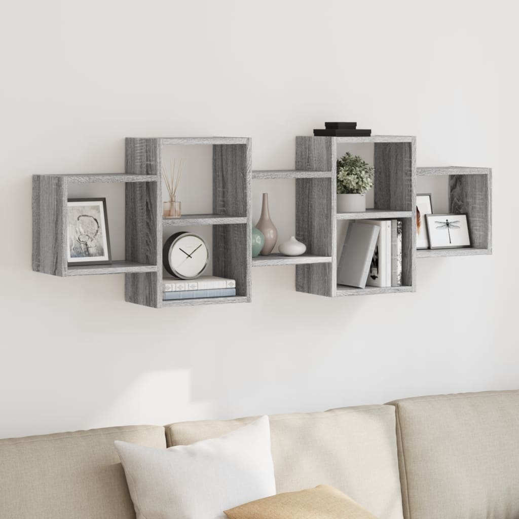 Mensola a Muro Grigio Sonoma 129x18x42 cm in Truciolato | homemem39