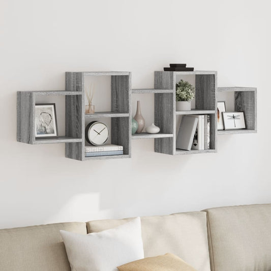 Mensola a Muro Grigio Sonoma 129x18x42 cm in Truciolato | homemem39