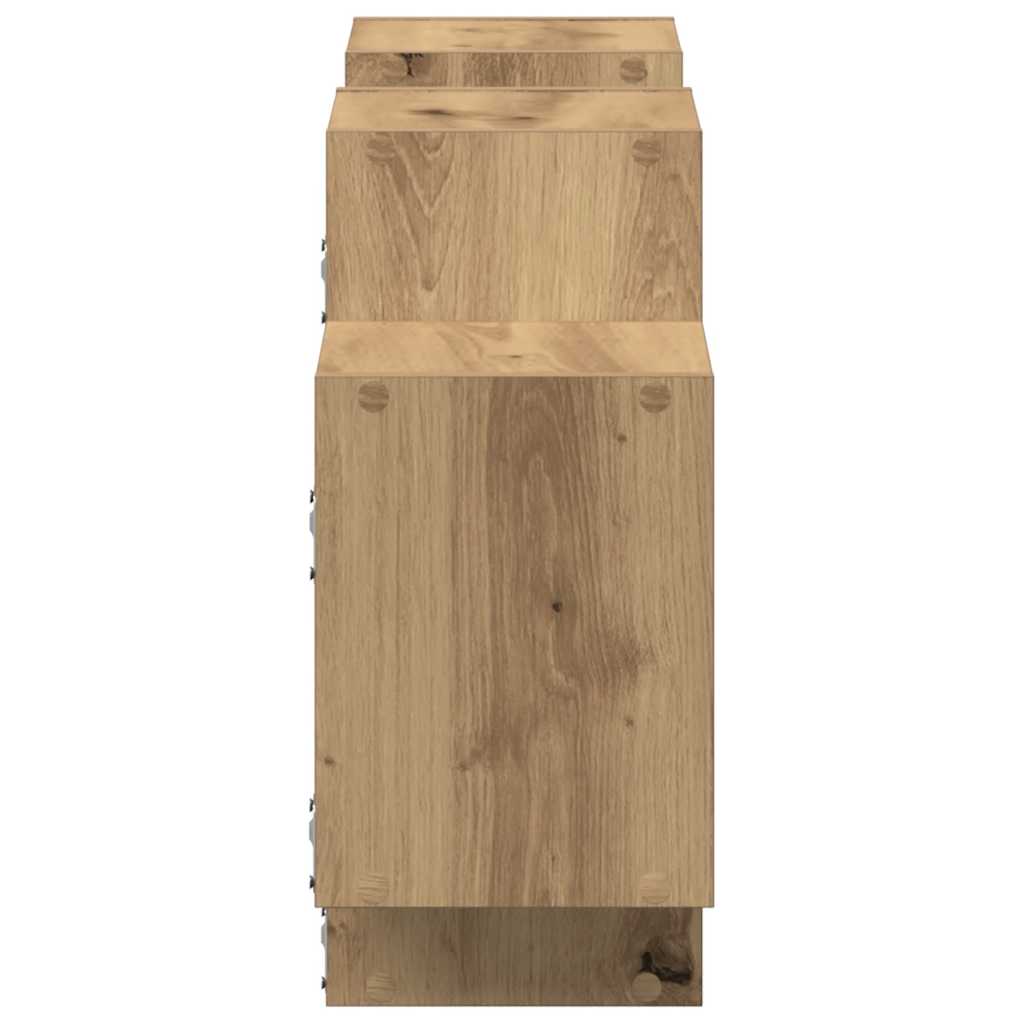 Scaffale a Parete Rovere Artigianale 129x18x42 cm in Truciolato