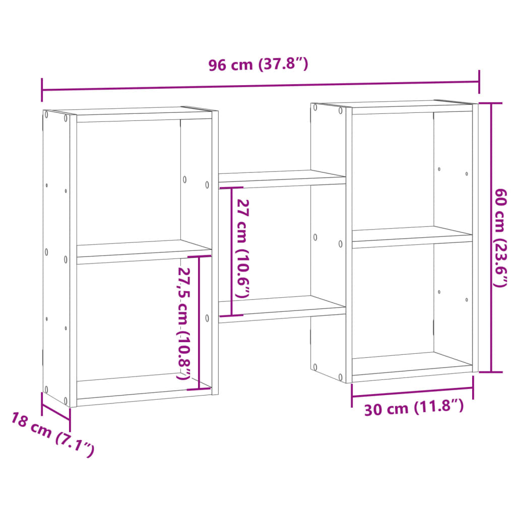 Scaffale a Parete Bianco 96x18x60 cm in Truciolato | homemem39