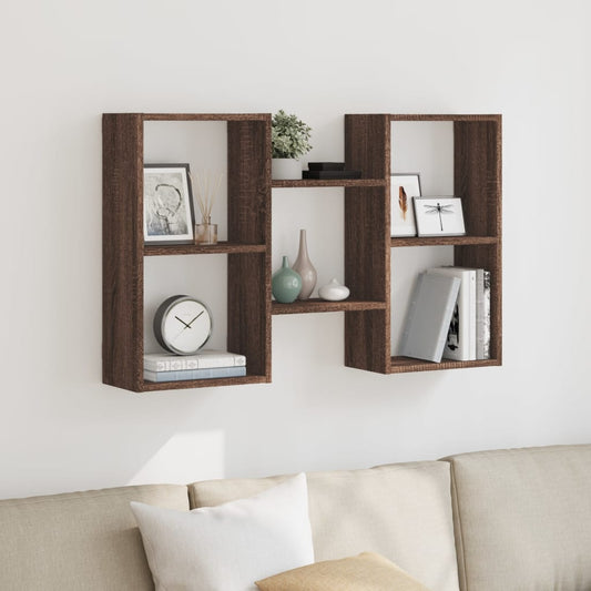 Mensola a Muro Rovere Marrone 96x18x60 cm in Truciolato | homemem39