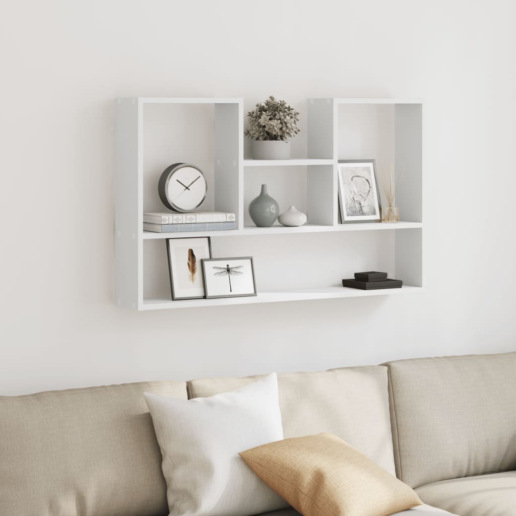 Mensola da parete bianca 99x15x60 cm in legno ingegnerizzato | homemem39