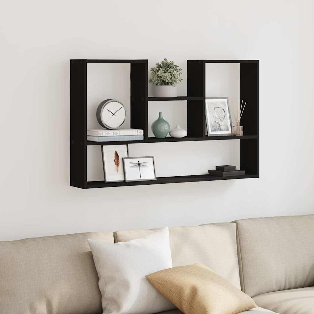 Scaffale a Parete Nero 99x15x60 cm in Truciolato | homemem39