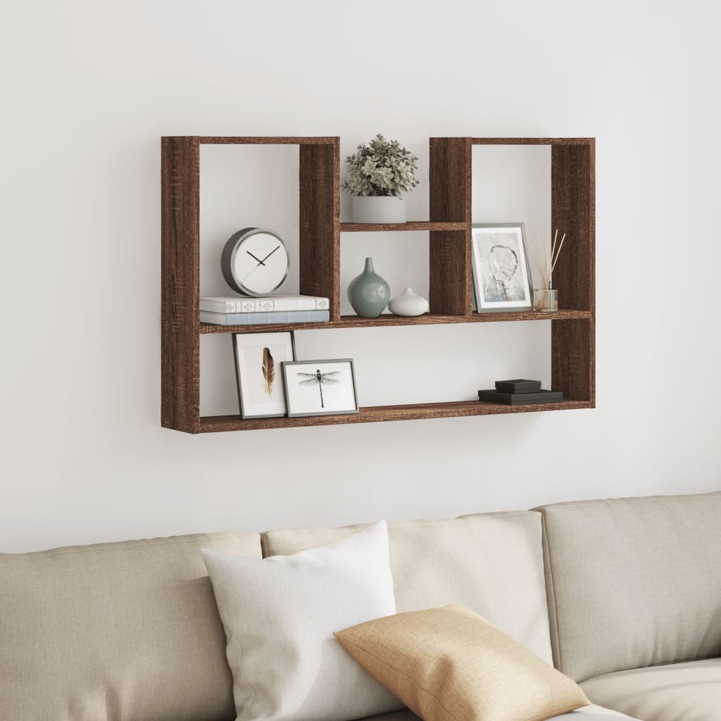 Mensola a Muro Rovere Marrone 99x15x60 cm in Truciolato | homemem39