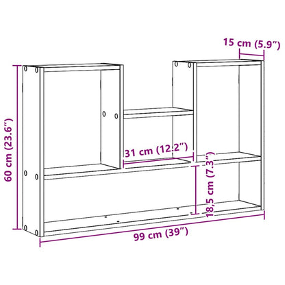 Scaffale a Parete Rovere Artigianale 99x15x60 cm in Truciolato