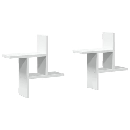 Mensole a Muro 2 pz Bianche 38x12x38 cm in Truciolato | homemem39
