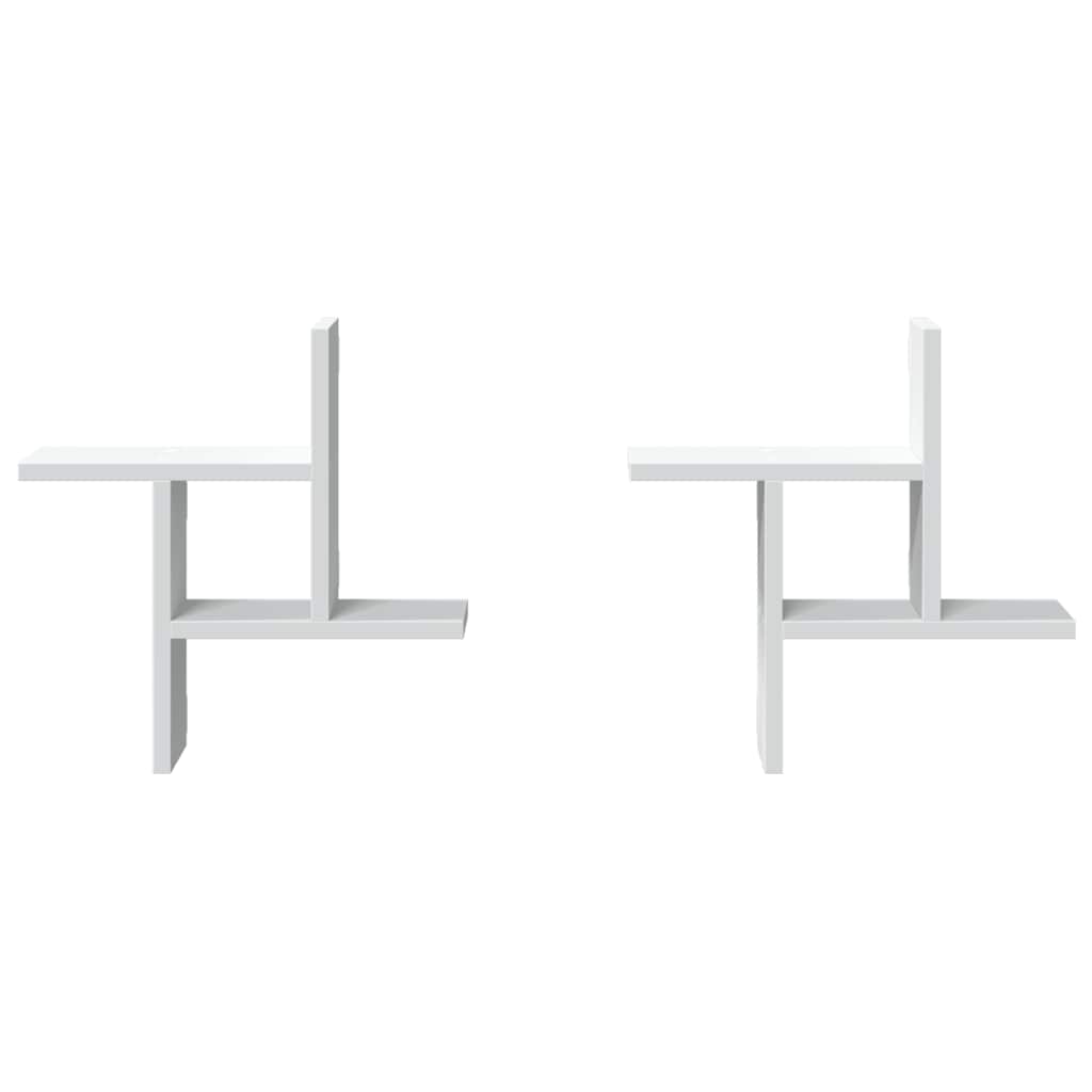 Mensole a Muro 2 pz Bianche 38x12x38 cm in Truciolato | homemem39