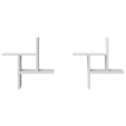 Mensole a Muro 2 pz Bianche 38x12x38 cm in Truciolato | homemem39