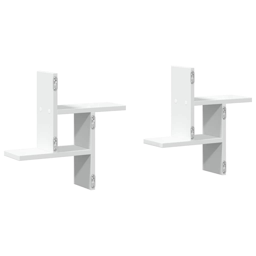 Mensole a Muro 2 pz Bianche 38x12x38 cm in Truciolato | homemem39