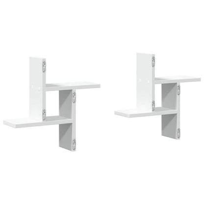 Mensole a Muro 2 pz Bianche 38x12x38 cm in Truciolato | homemem39