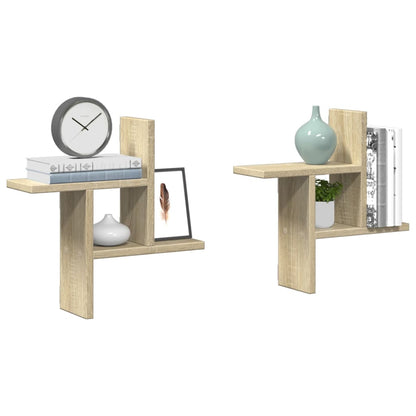 Mensole Parete 2pz Rovere Sonoma 38x12x38 cm in Truciolato