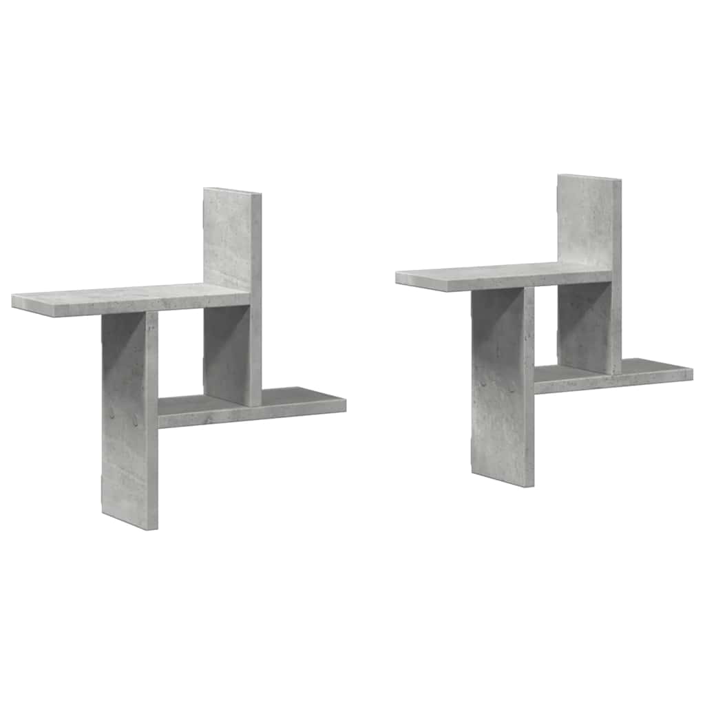 Mensole a Muro 2pz Grigio Cemento 38x12x38 cm in Truciolato | homemem39