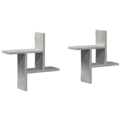 Mensole a Muro 2pz Grigio Cemento 38x12x38 cm in Truciolato