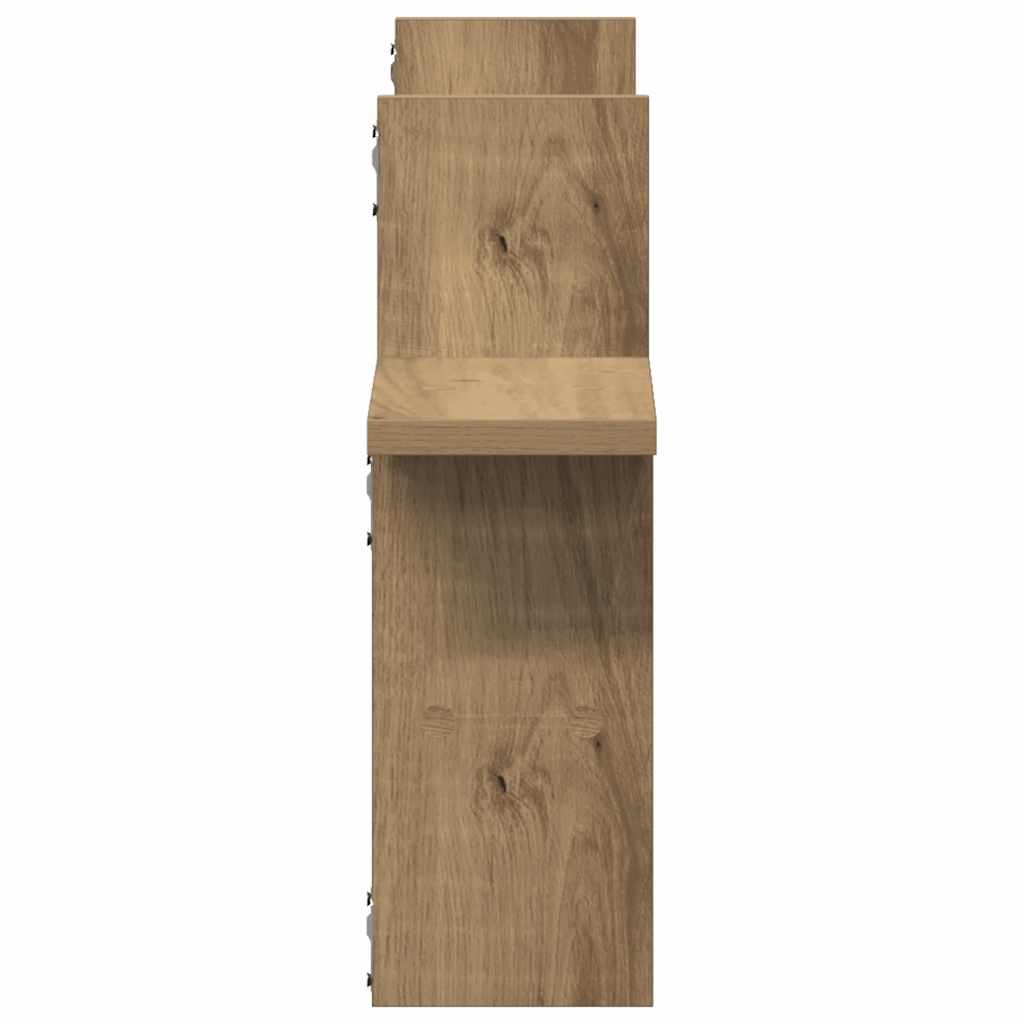 Mensole Parete 2pz Rovere Artigianale 38x12x38 cm in Truciolato | homemem39