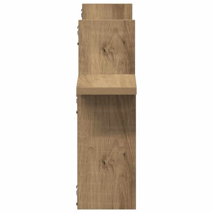 Mensole Parete 2pz Rovere Artigianale 38x12x38 cm in Truciolato | homemem39