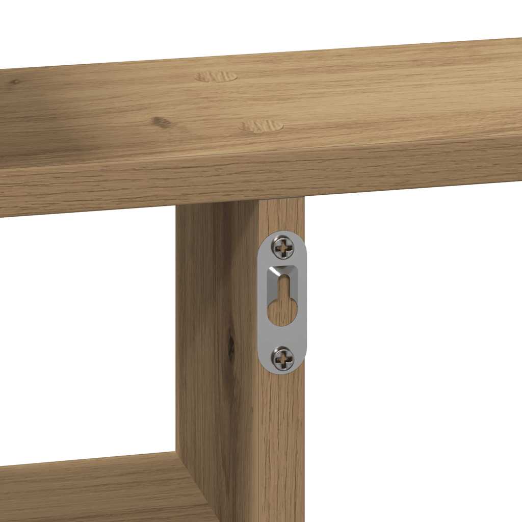 Mensole Parete 2pz Rovere Artigianale 38x12x38 cm in Truciolato
