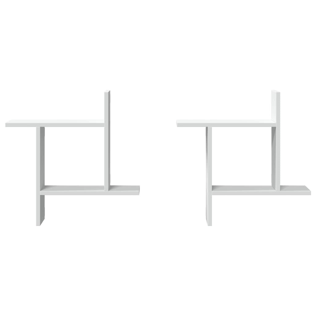 Mensole a Muro 2 pz Bianche 50x12x50 cm in Truciolato | homemem39