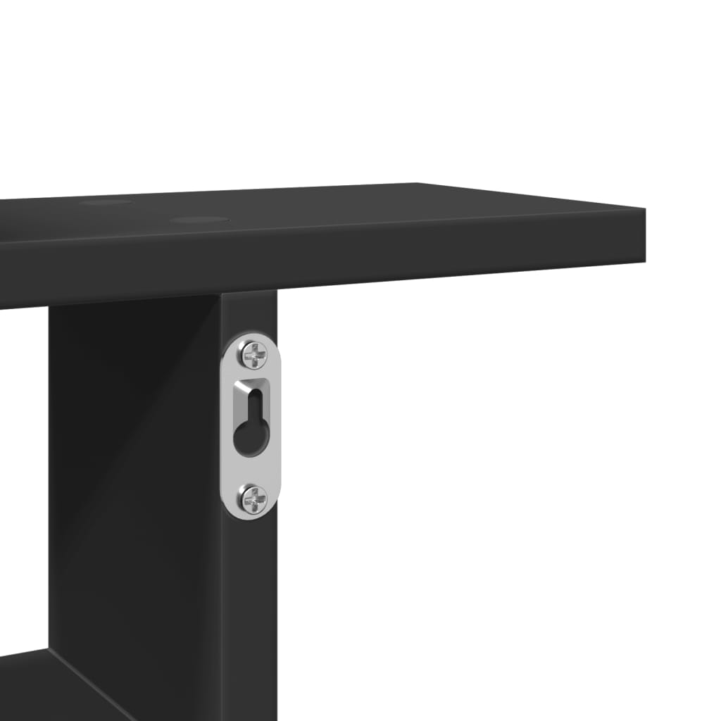 Mensole da Parete 2pz Nere 50x12x50 cm in Truciolato