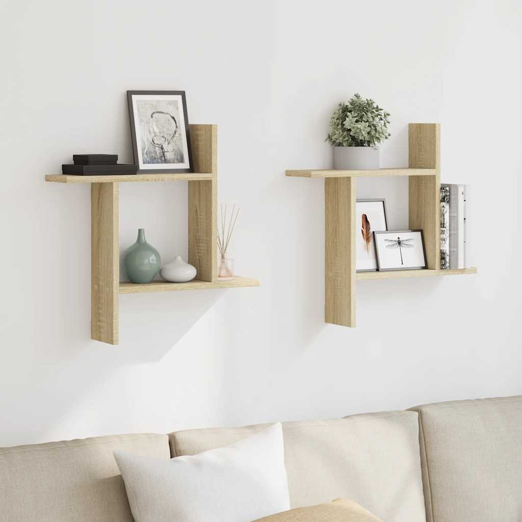 Mensole Parete 2pz Rovere Sonoma 50x12x50 cm in Truciolato | homemem39
