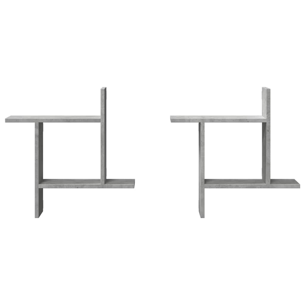 Mensole a Muro 2pz Grigio Cemento 50x12x50 cm in Truciolato