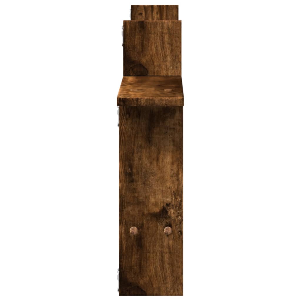 Mensole da Parete 2pz Rovere Fumo 50x12x50 cm in Truciolato