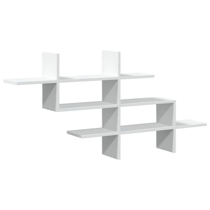 Scaffale a Parete Bianco 124,5x18x60,5 cm in Truciolato | homemem39