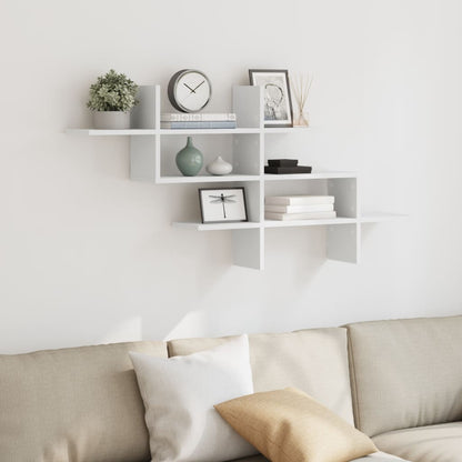 Scaffale a Parete Bianco 124,5x18x60,5 cm in Truciolato | homemem39
