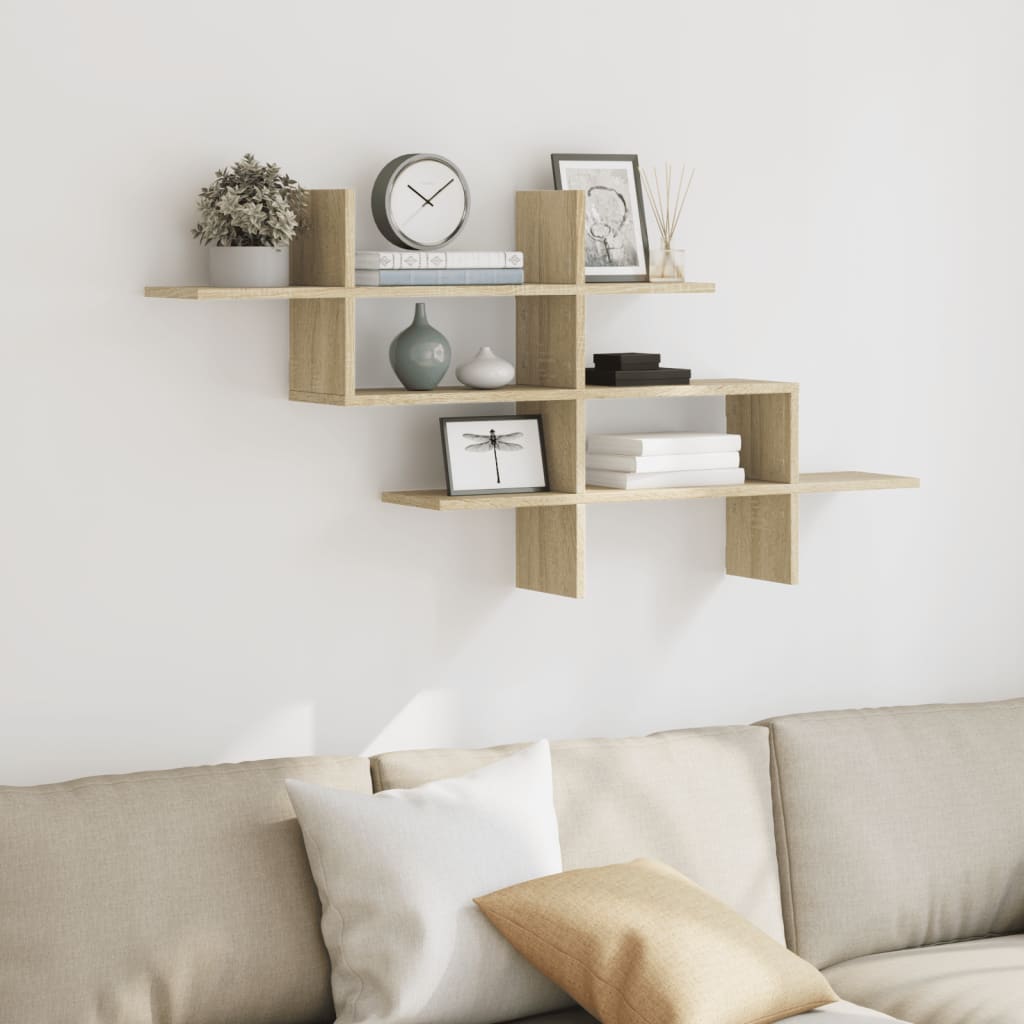 Scaffale Parete Rovere Sonoma 124,5x18x60,5 cm in Truciolato | homemem39