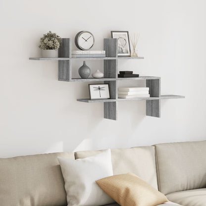 Mensola a Muro Grigio Sonoma 124,5x18x60,5 cm in Truciolato | homemem39