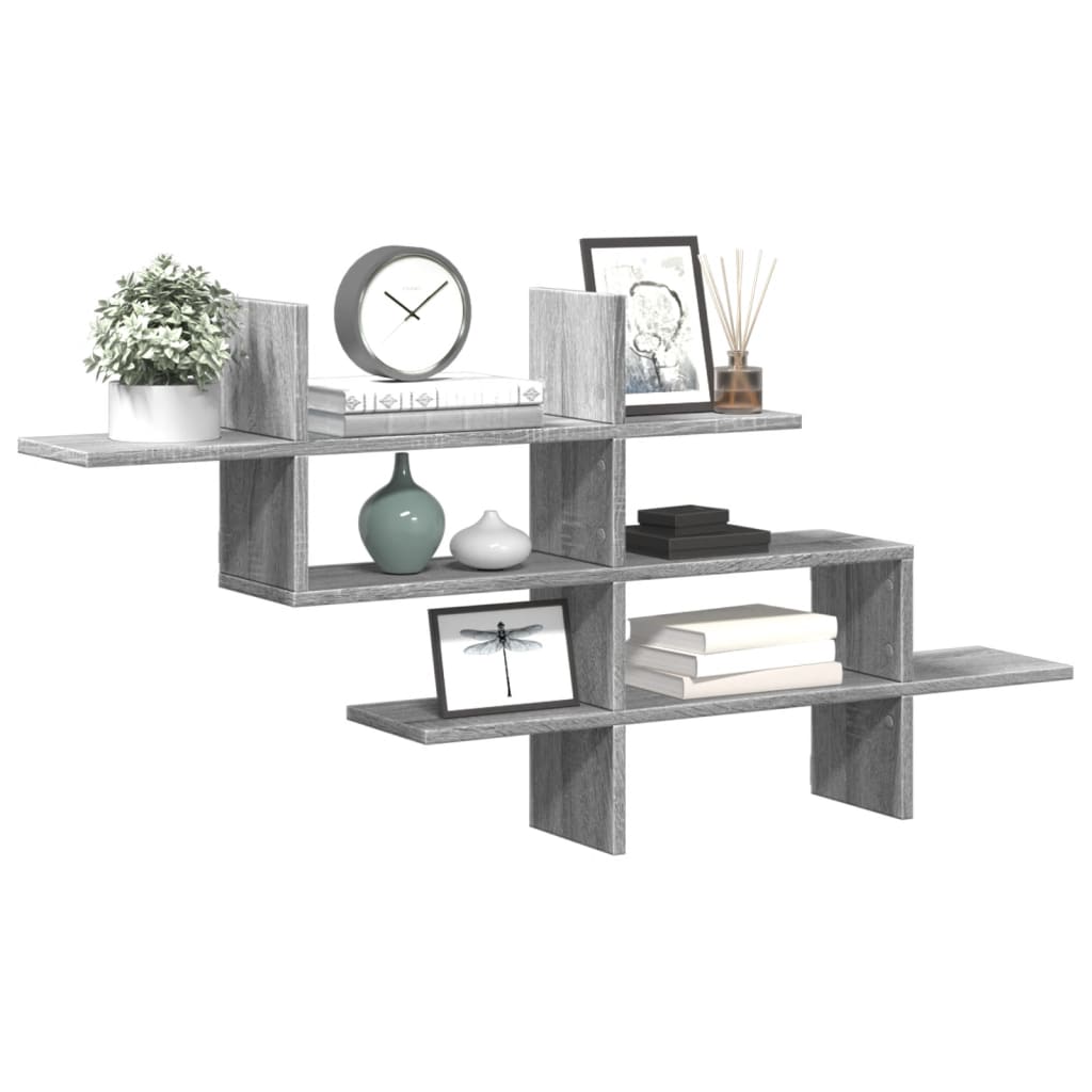 Mensola a Muro Grigio Sonoma 124,5x18x60,5 cm in Truciolato | homemem39