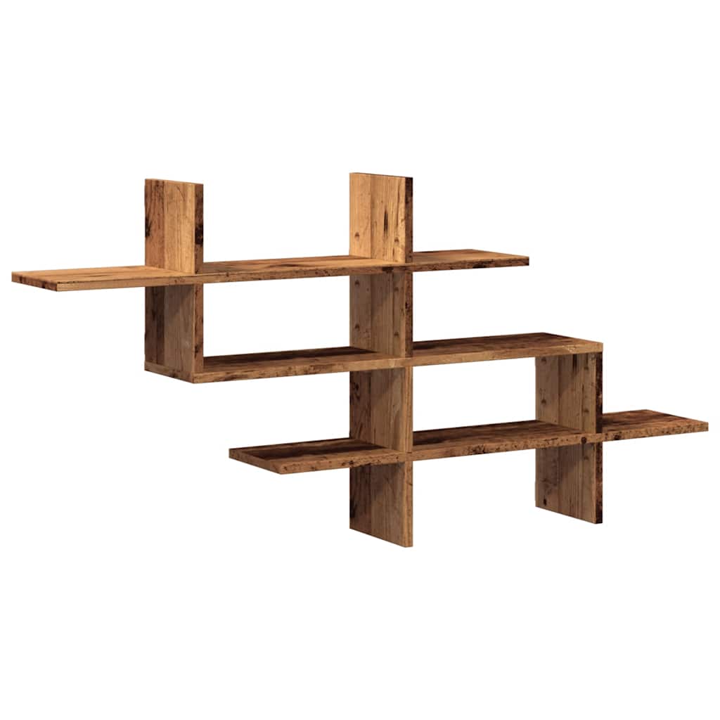 Scaffale a Parete Legno Vecchio 124,5x18x60,5 cm in Truciolato | homemem39