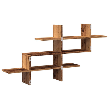 Scaffale a Parete Legno Vecchio 124,5x18x60,5 cm in Truciolato | homemem39