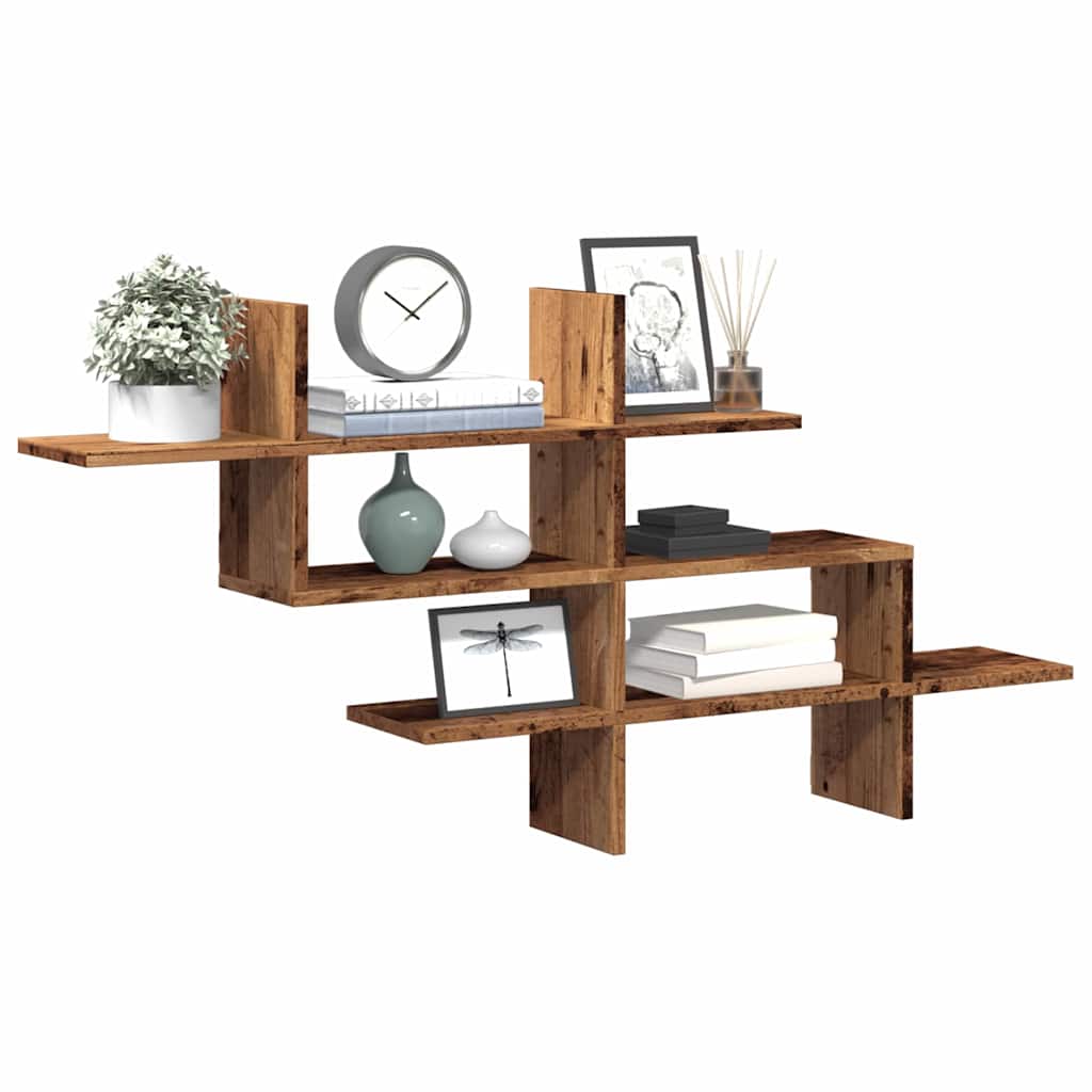 Scaffale a Parete Legno Vecchio 124,5x18x60,5 cm in Truciolato | homemem39