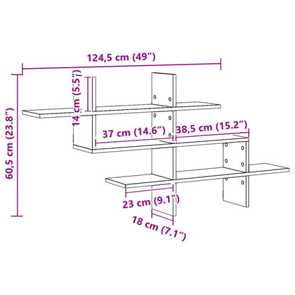 Mensola a Muro Rovere Artigianale 124,5x18x60,5cm in Truciolato