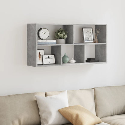 Scaffale a Muro Grigio Cemento 100x25x50 cm Legno Multistrato | homemem39