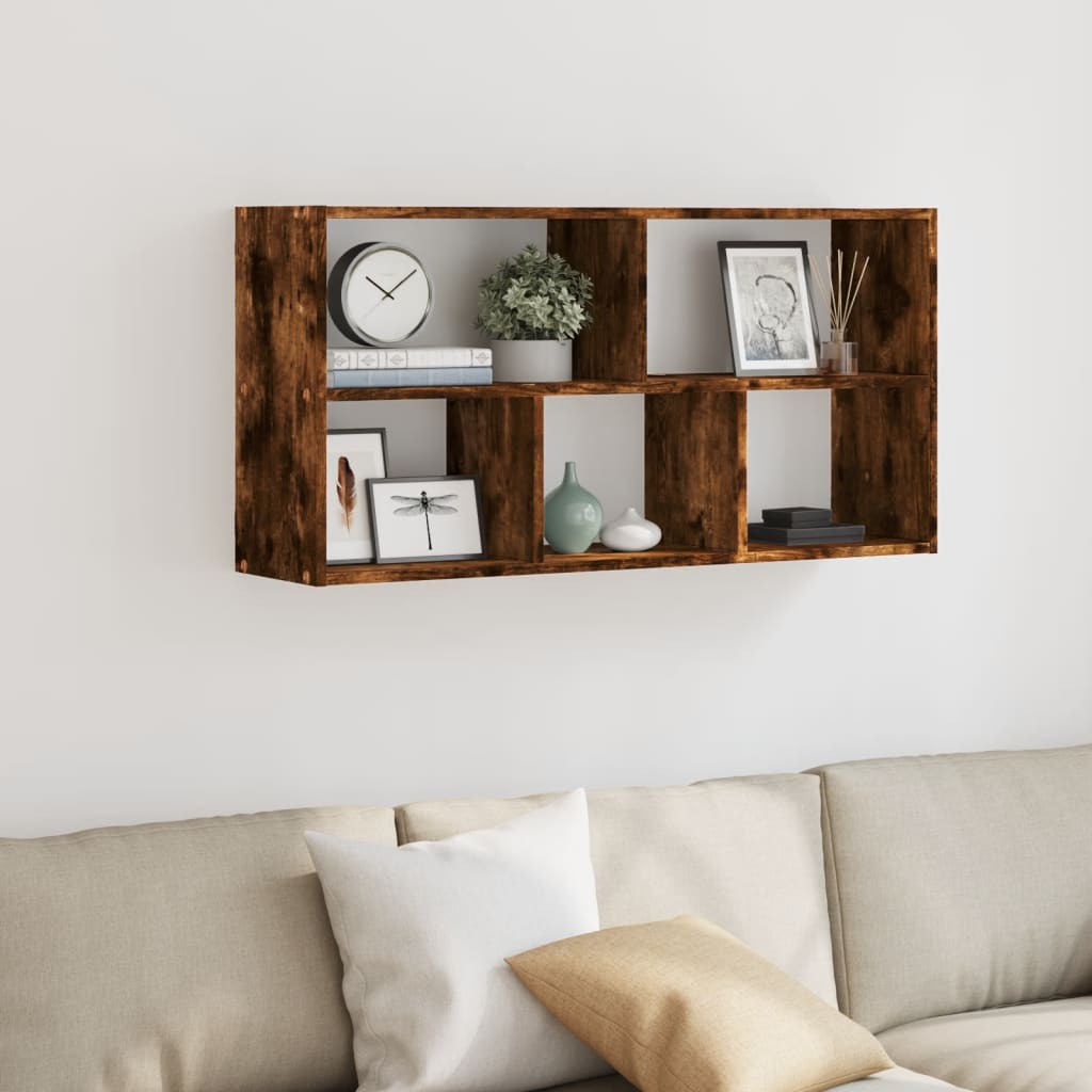 Scaffale a Muro Rovere Fumo 100x25x50 cm in Legno Multistrato | homemem39
