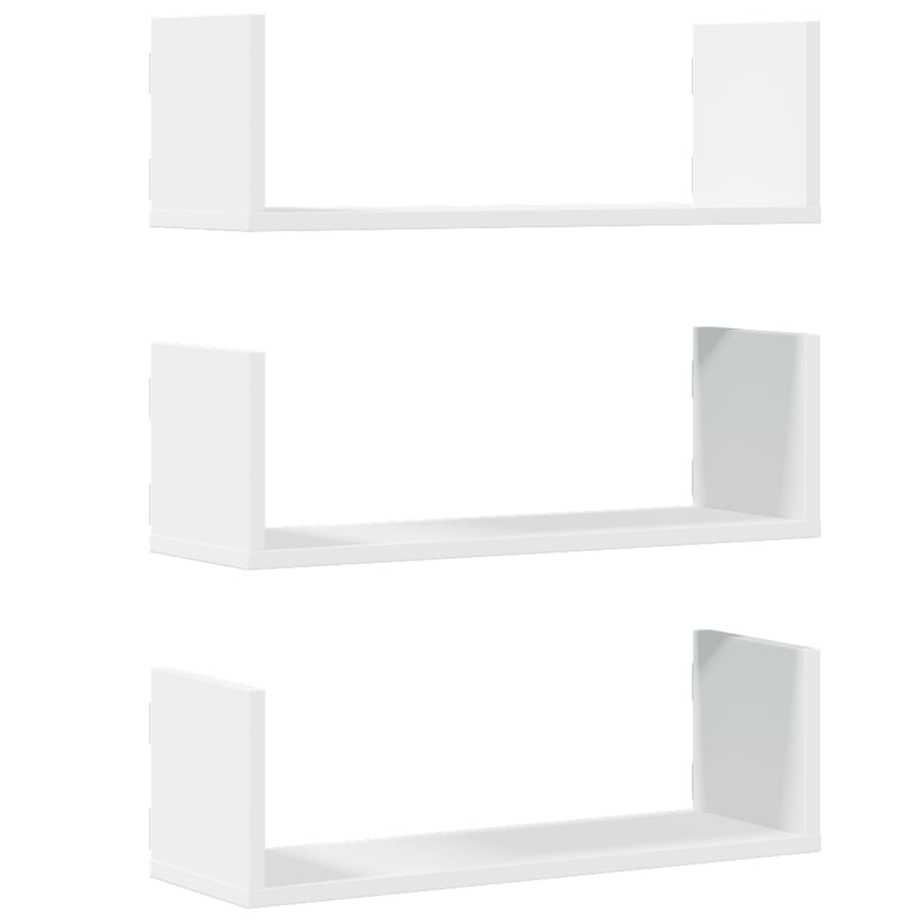 Mensole a Muro 3 pz Bianche 58x18x18 cm in Truciolato | homemem39
