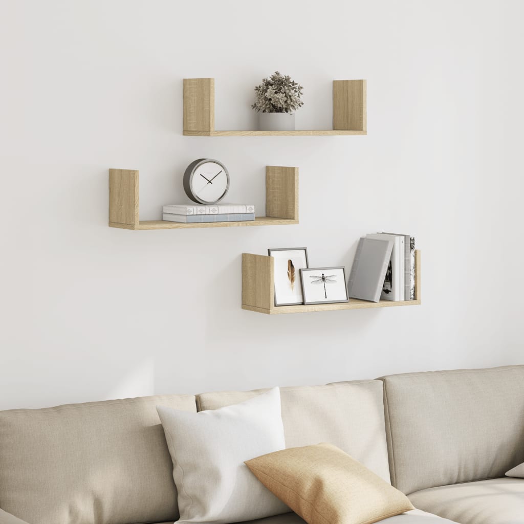 Mensole Parete 2pz Rovere Sonoma 58x18x18 cm in Truciolato | homemem39