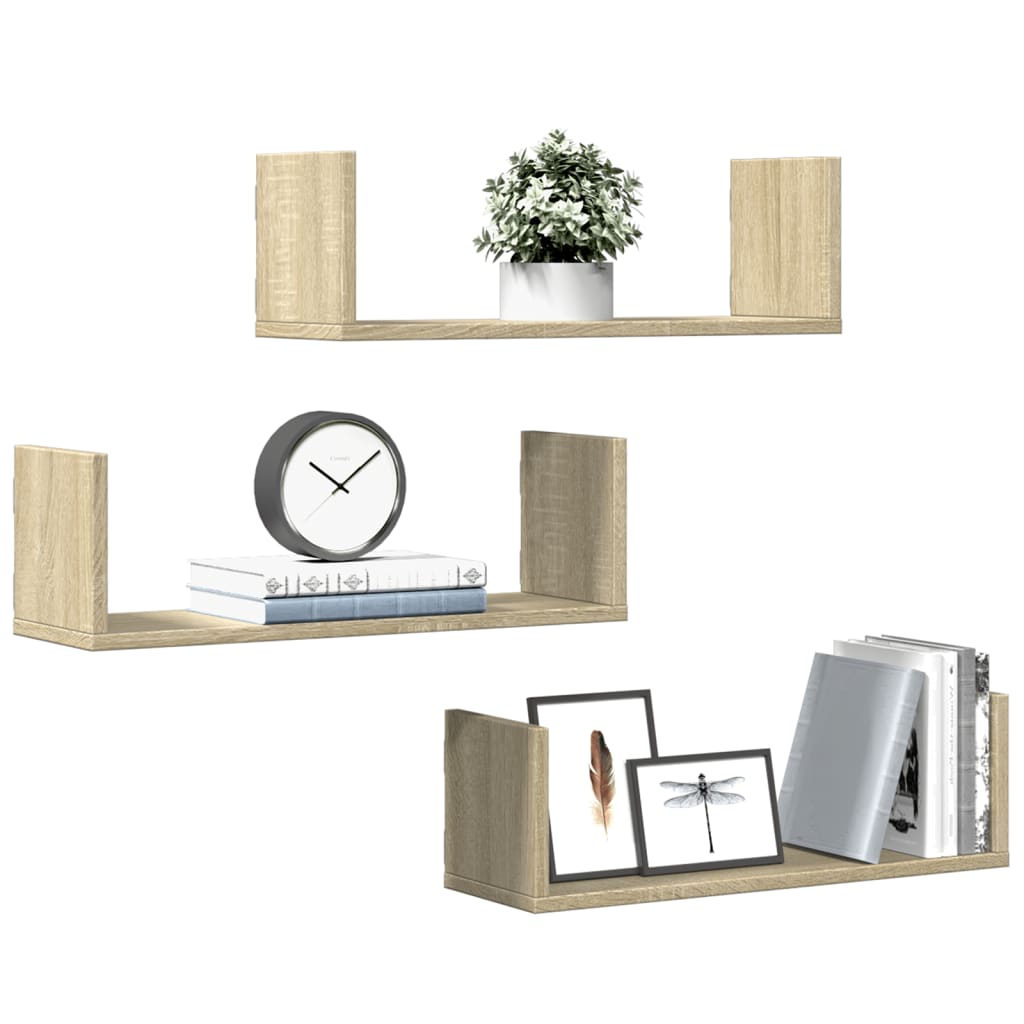 Mensole Parete 2pz Rovere Sonoma 58x18x18 cm in Truciolato | homemem39