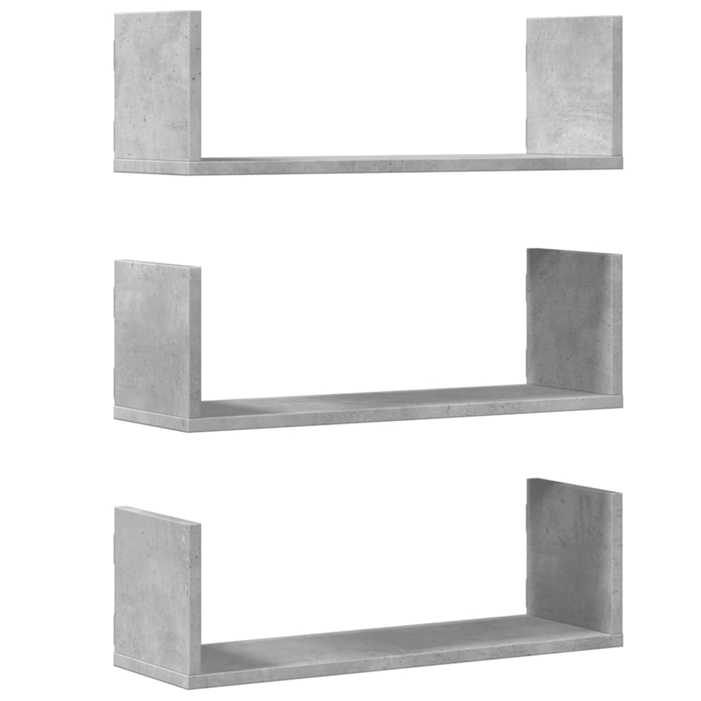 Mensole a Muro 2pz Grigio Cemento 58x18x18 cm in Truciolato | homemem39