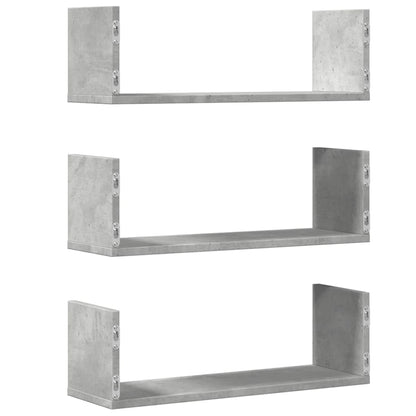 Mensole a Muro 2pz Grigio Cemento 58x18x18 cm in Truciolato | homemem39
