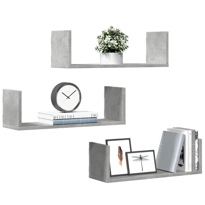 Mensole a Muro 2pz Grigio Cemento 58x18x18 cm in Truciolato | homemem39