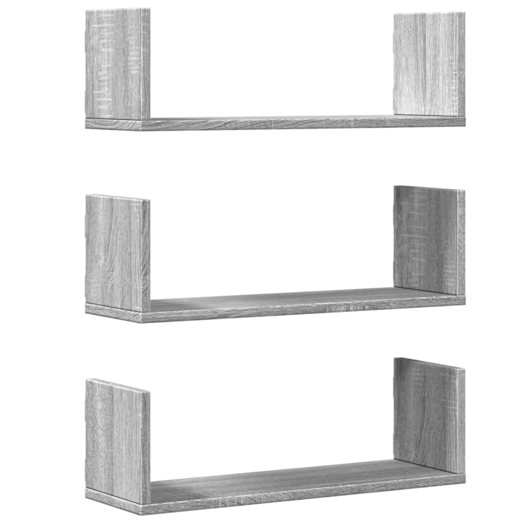 Mensole a Parete 2pz Grigio Sonoma 58x18x18 cm in Truciolato | homemem39