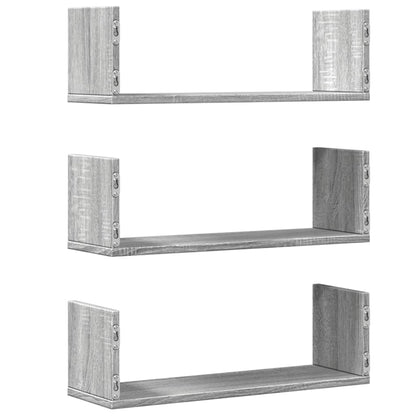 Mensole a Parete 2pz Grigio Sonoma 58x18x18 cm in Truciolato | homemem39